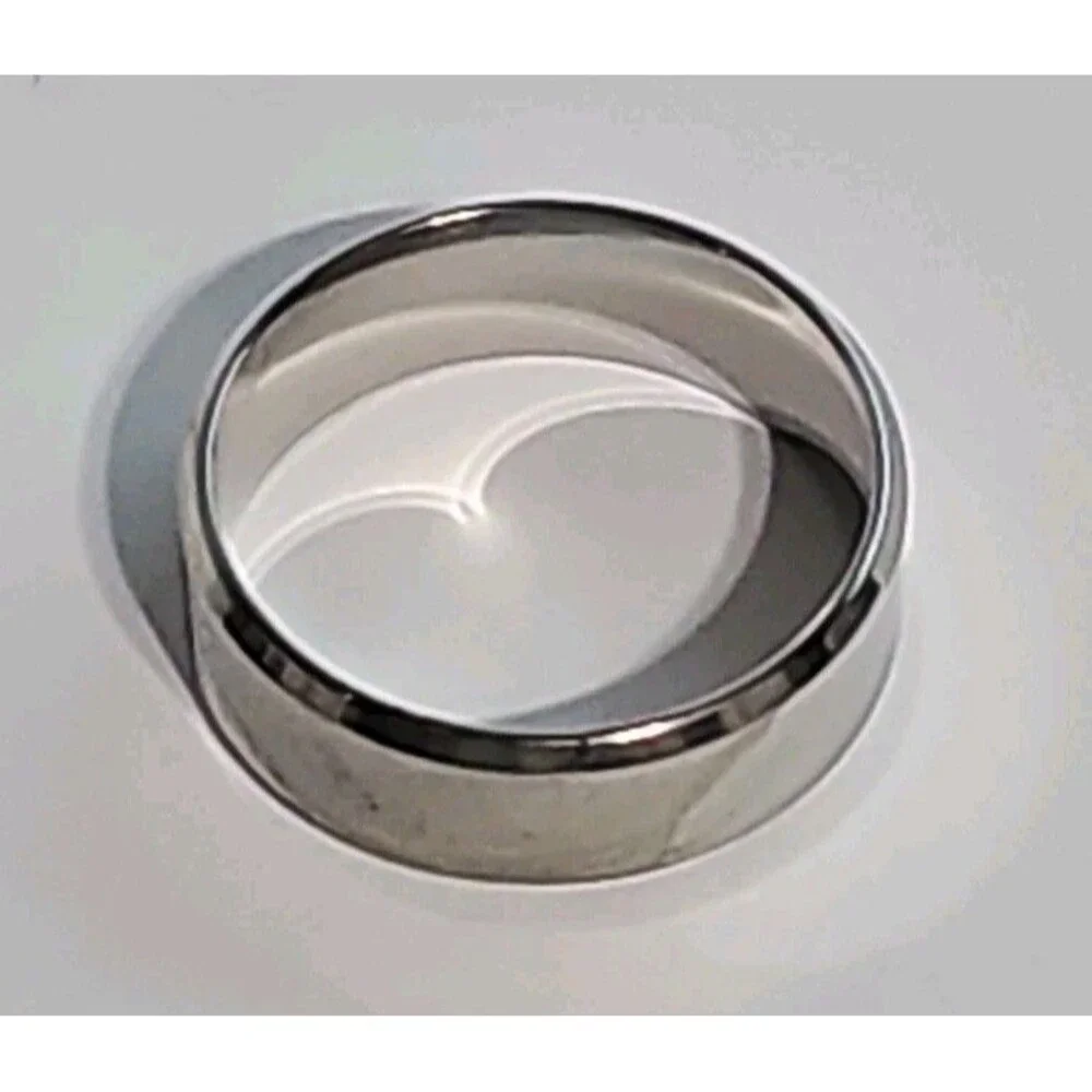Fashion Solid Color Stainless Stee Band Ring size. 9 Men's Color silver (US)